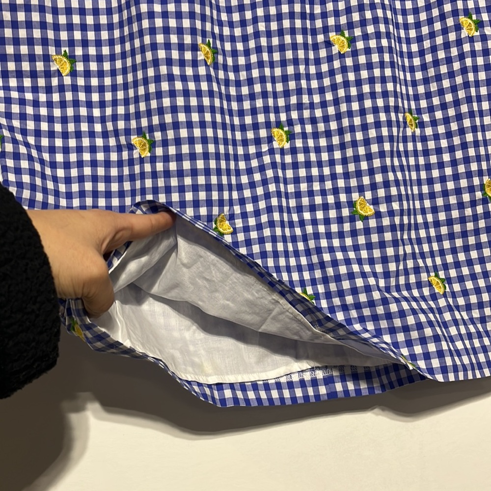 Talbots Lemons & Gingham Shift Dress Size 8 - Picture 7 of 11